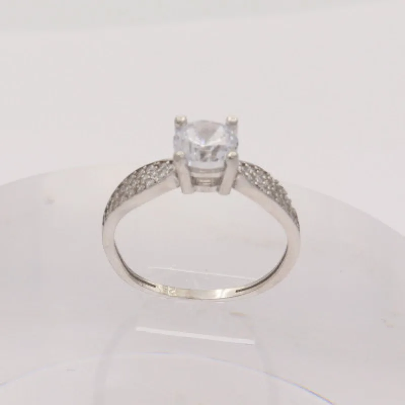 Zlatý prsteň so zirkónmi z bieleho zlata KA RRCV072W, 59, 2.45 g