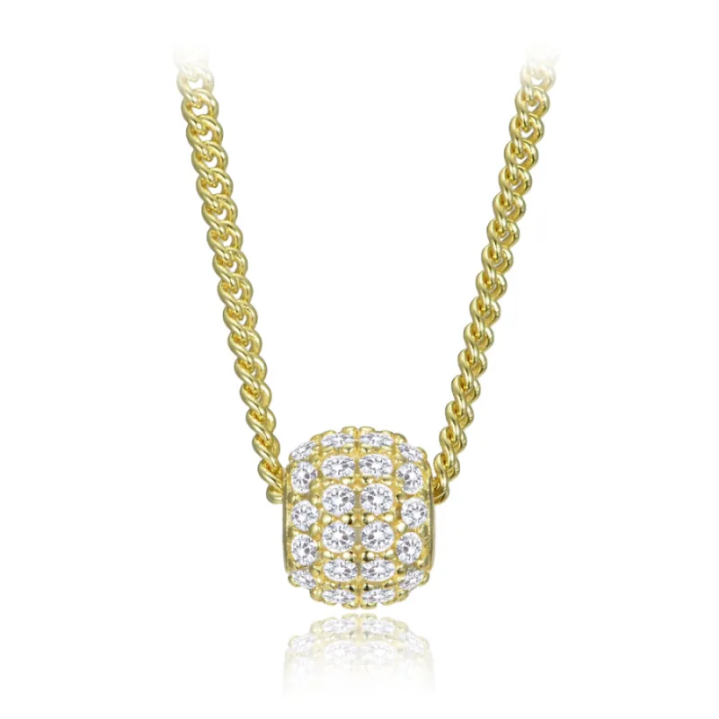 Elegantný pozlátený strieborný náhrdelník so zirkónmi MINET JMAS0322GN45