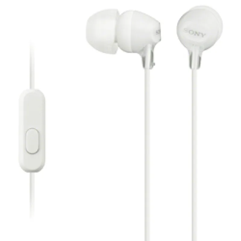 SONY sluchátka MDR-EX15AP, handsfree, bílé MDREX15APW.CE7