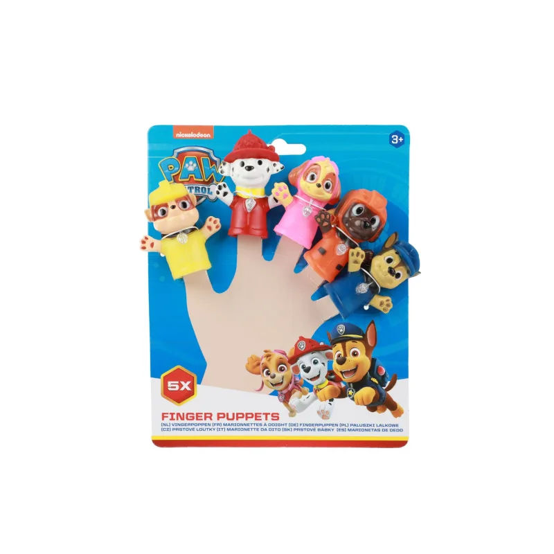 Teddies Maňuška prstová 5ks Labková patrola/Paw patrol guma 6cm na karte 16,5x20cm