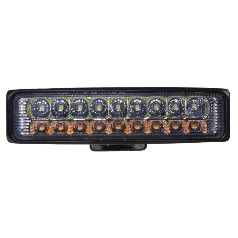 LED světlo obdélníkové, bílé/oranžové, 18x3W, 150 mm, ECE R10 wl-833wo