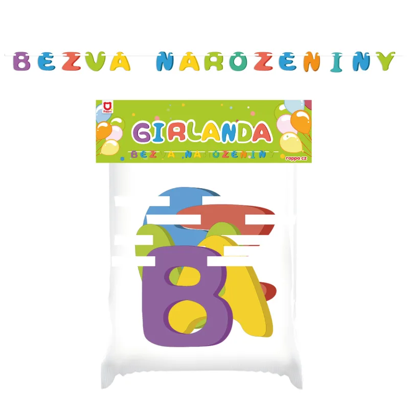 Rappa Girlanda papierová BEZVA NARODENINY