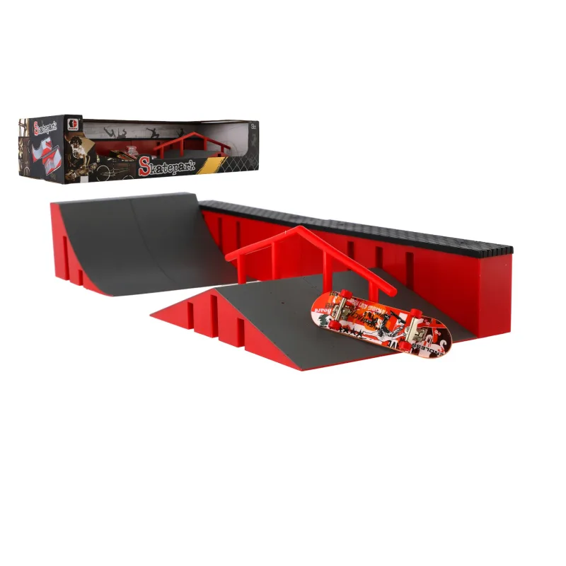 Teddies Skatepark - skateboard prstový skrutkovací plast 9cm v krabici 44x10x18cm