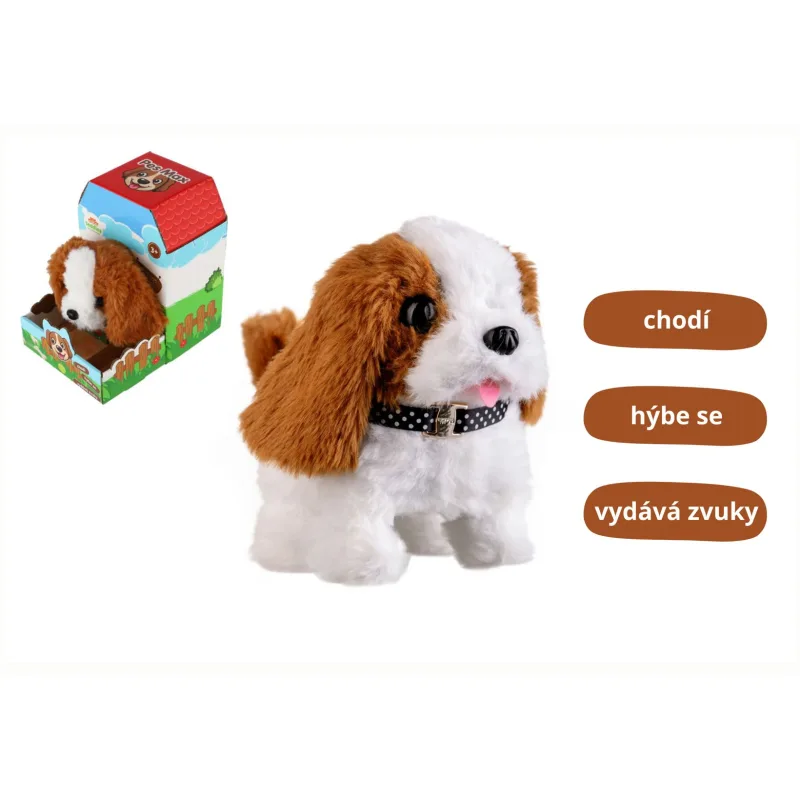 Teddies Králik Ben skákajúci plyš/plast 16x17cm na batérie so zvukom v krabici 13x19x18cm