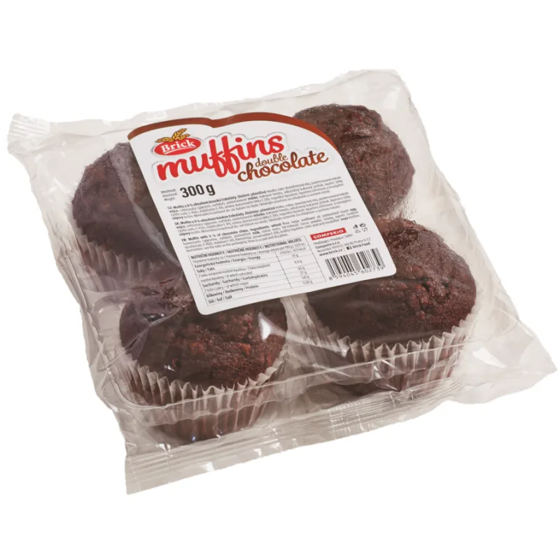 Brick Muffiny čokoládové s kúskami čokolády 4 x 75 g