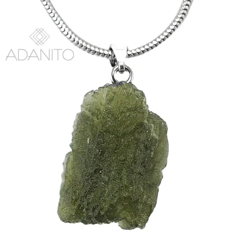 Strieborný náhrdelník s vltavínom ADANITO OJNH0010