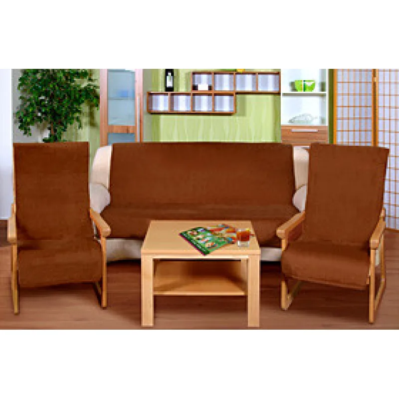 Bellatex Souprava Korall micro 3+1+1 Hnědá - 1x150x200+2x65x150 cm