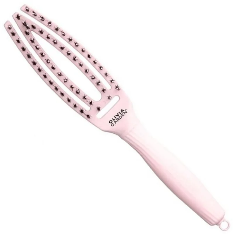 OLIVIA GARDEN FB1PC-PS Fingerbrush Small Pastel Pink - Profesionálna kefa s diviačími štetinami