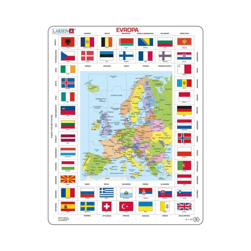 Dino EVROPA MAPA / VLAJKY 70 d. EDU Puzzle