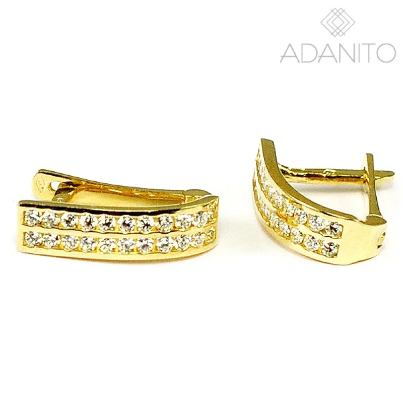 Zlaté náušnice so zirkónmi ADANITO BRN0347G, 2.38 g