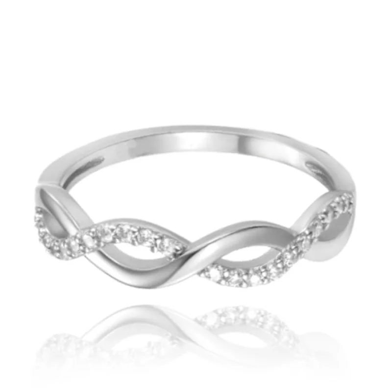 Strieborný prsteň s bielym zirkónom MINET JMAN0510SR, 59
