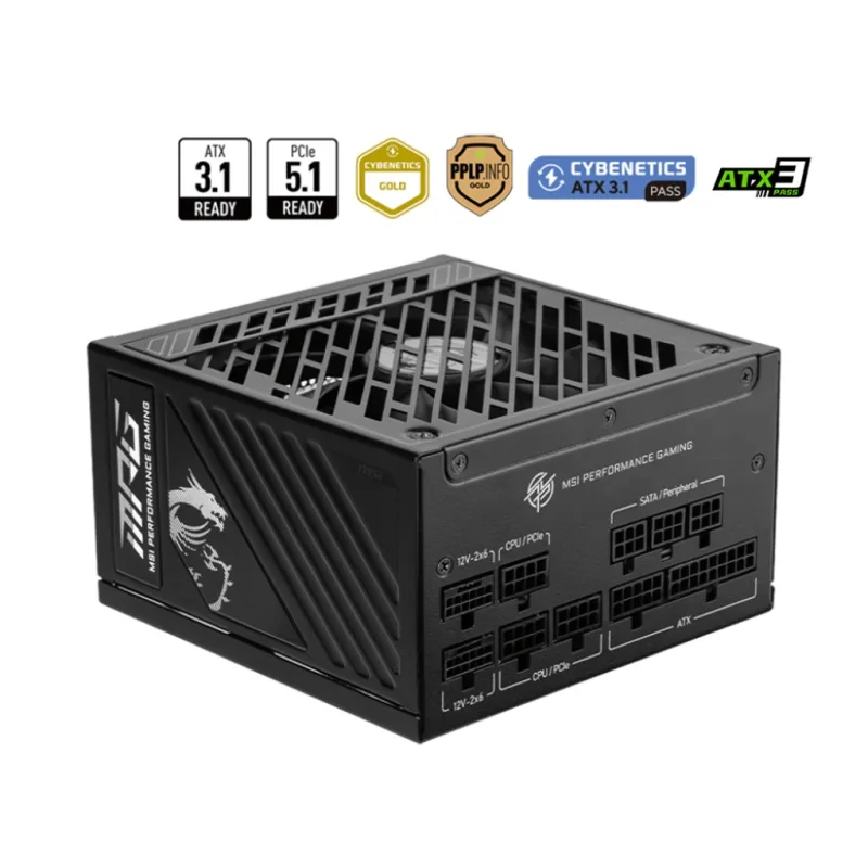 MSI zdroj MPG A1000GS PCIE5 1000W 80PLUS GOLD m 306-7ZPFY11-CE0