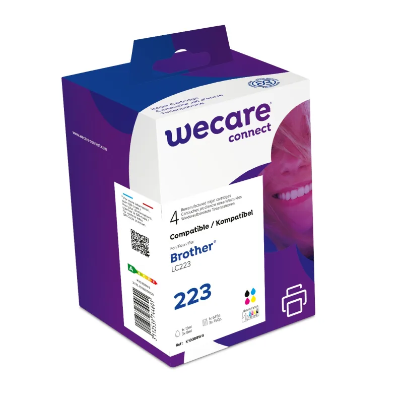 WECARE ARMOR ink sada kompatibilní s BROTHER LC-223 VAL BP, černá/CMY K10388W4