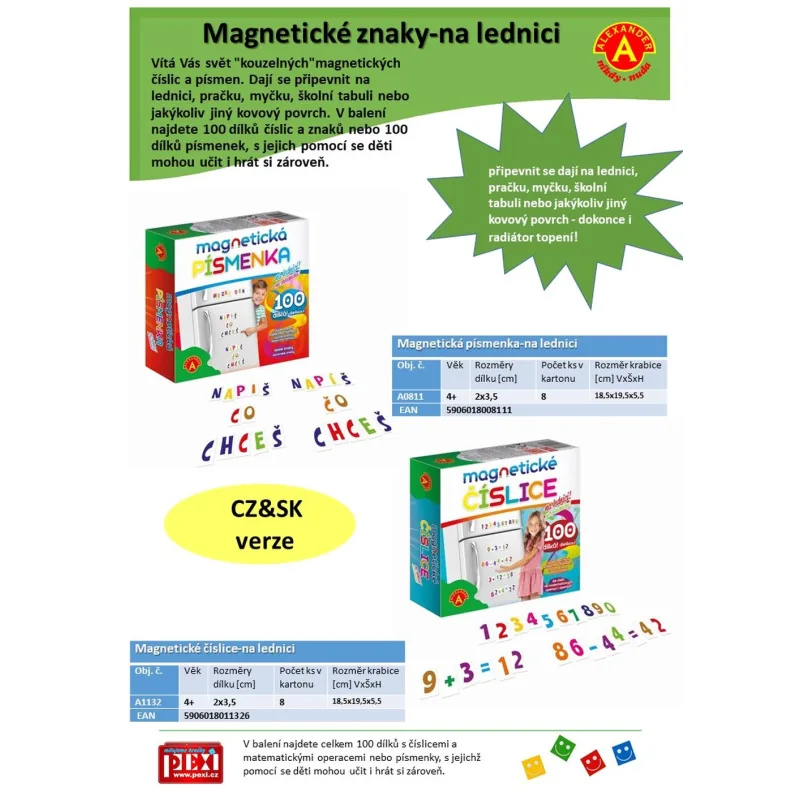 PEXI Magnetické číslice na chladničke