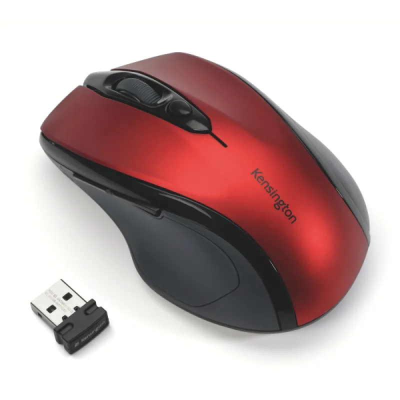 Kensington Pro Fit/Ergonomická/Optická/Pro praváky/1 600 DPI/Bezdrátová USB/Černá-červená K72422WW