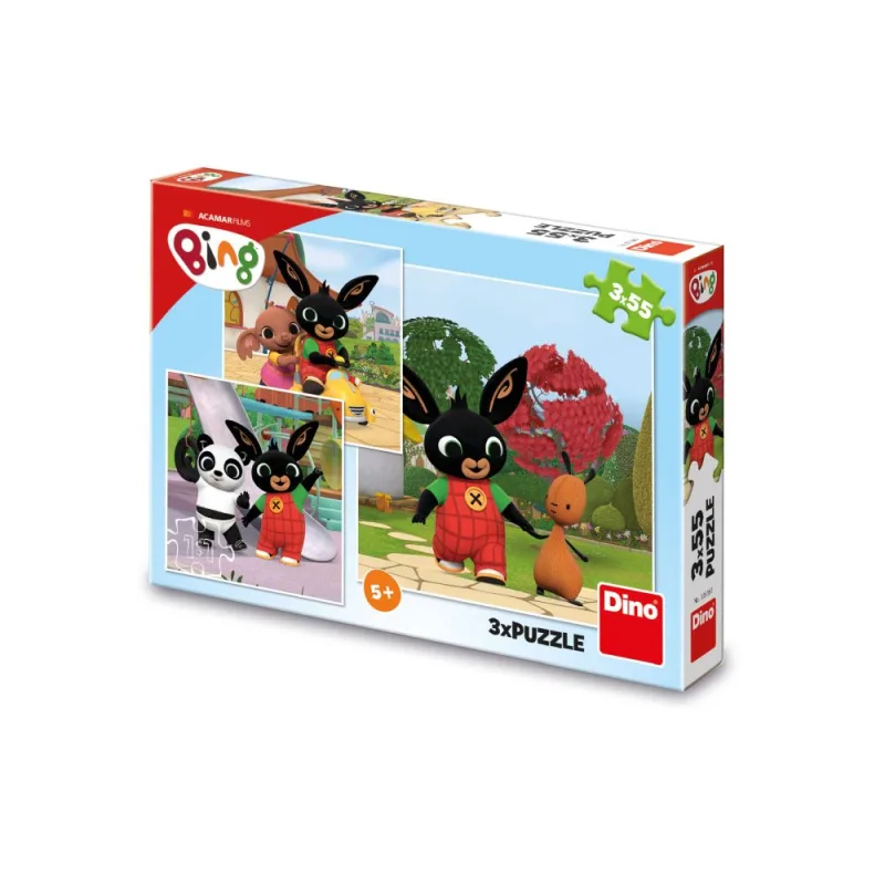 Dino BING PLAYS 3x55 Puzzle