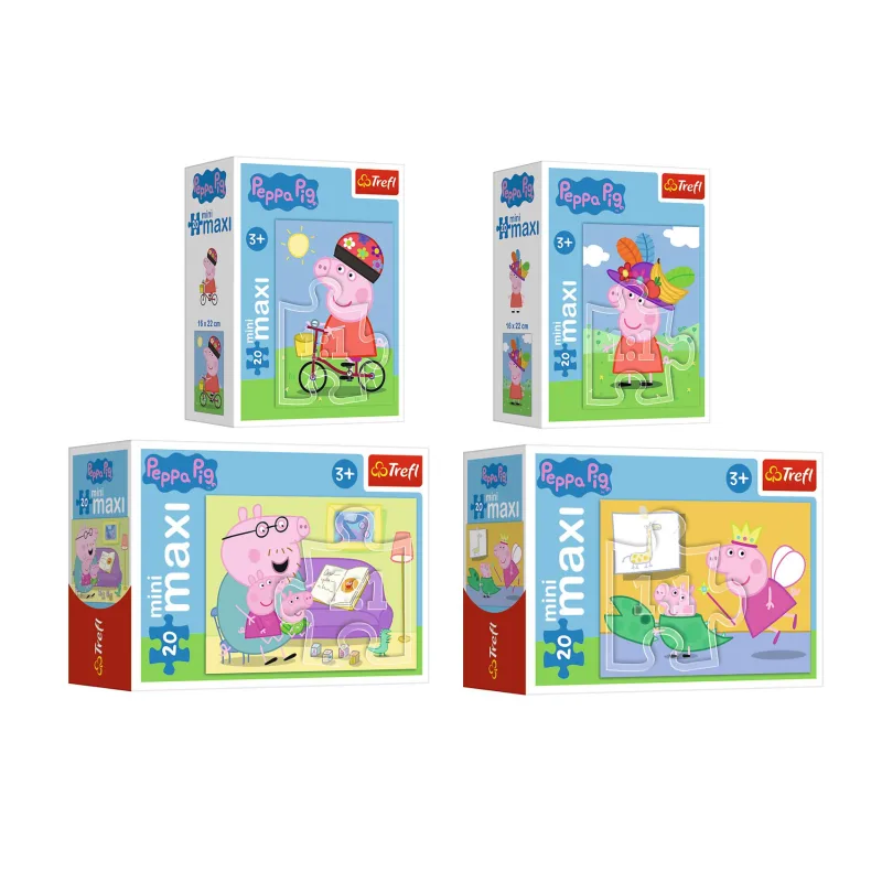 Trefl Minipuzzle miniMaxi 20 dielikov Zábava s Peppou Pig/Peppa pig, 4 druhy
