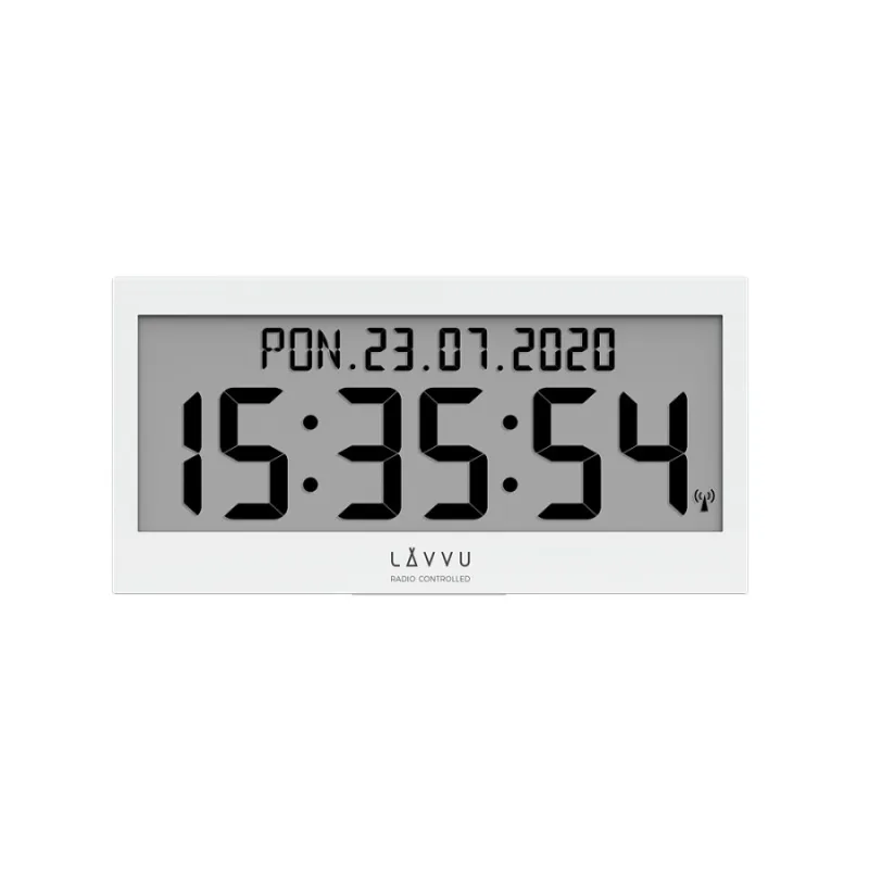 Biele digitálne hodiny s češtinou Modig riadené rádiovým signálom LAVVU LCX0010