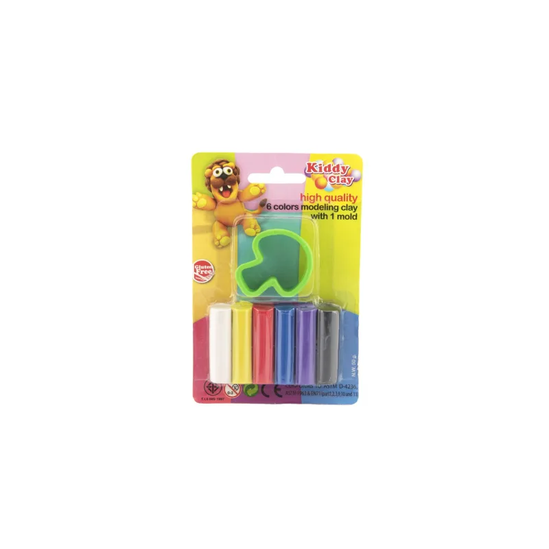 Teddies Modelína/Plastelína Nara 50g 6 ks s vykrajovačkou na karte 9,5x14cm