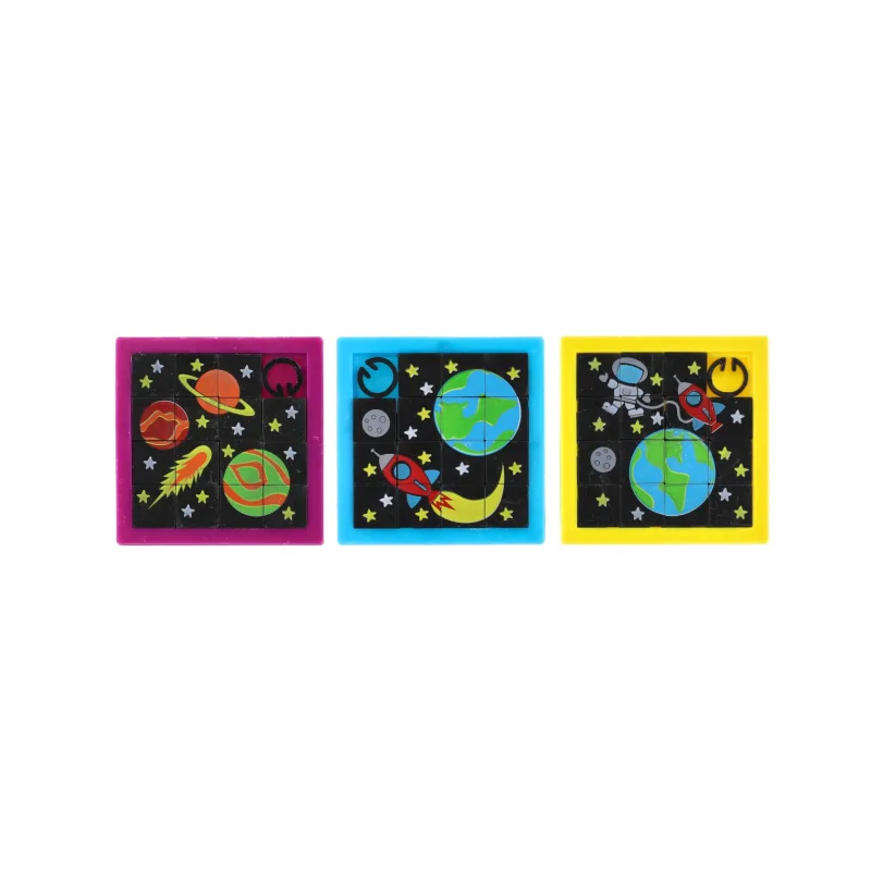 Teddies Presúvačka hlavolam vesmír plast 7x7cm 3 farby v sáčku