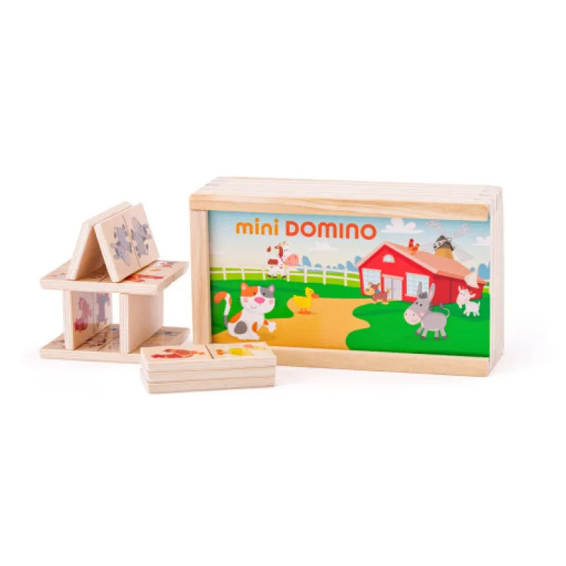 Woody Dřevěné mini domino zvířátka