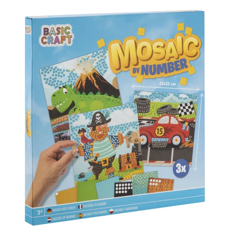 Rappa Kreatívny set mozaika podľa čísel 3 karty/obrazy 22x22 cm