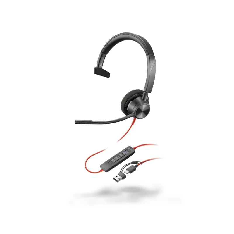 PLANTRONICS POLY BLACKWIRE 3210,TEAMS,USB-C,USB-C/A ADAPTER 8X216AA