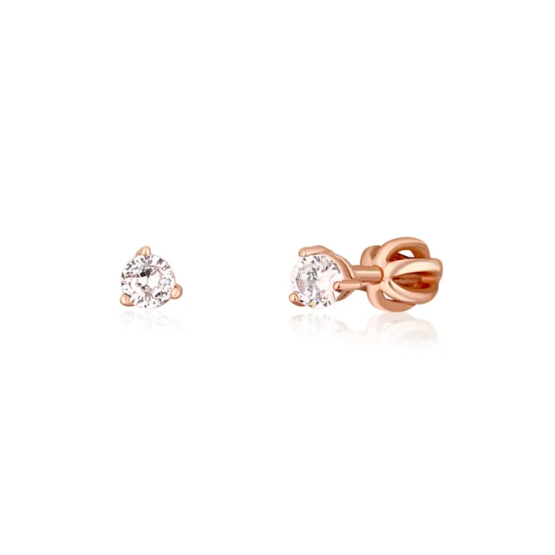 Rose gold strieborné náušice pecky na skrutku JVD SVLE1501XH2RO, 7, 2.39 g