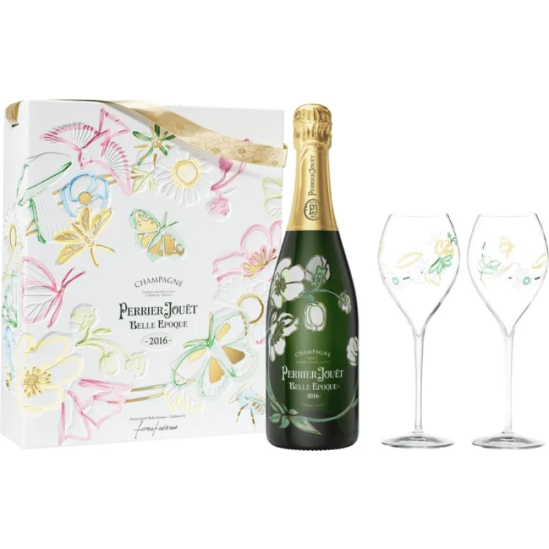 Perrier-Jouët Perrier Jouet Belle Epoque Brut 2016 s 2 pohármi 12,5% 0,7l