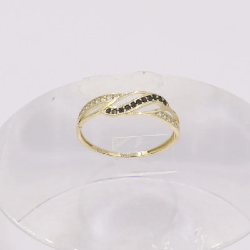 Zlatý prsteň so zirkónmi KA CDY43, 52, 1.25 g