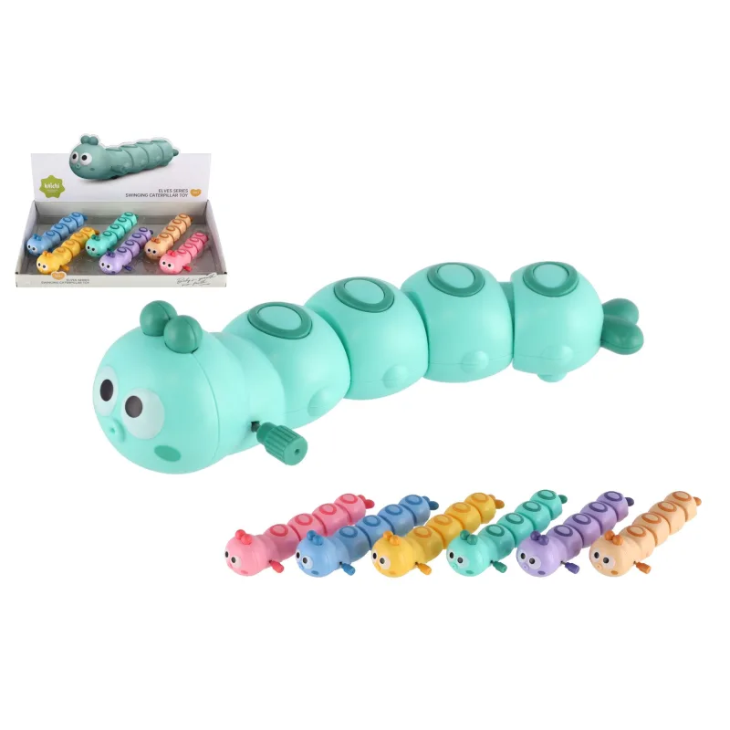 Teddies Červík/húsenica vrtiaci plast 15cm na kľúčik 6 farieb