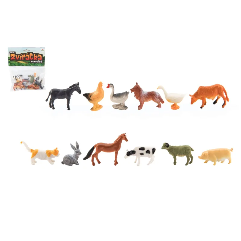 Teddies Zvieratká mini domáca farma plast 4-6cm 12ks v sáčku