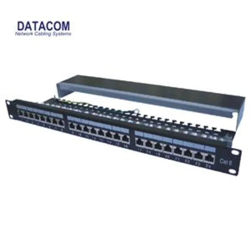 DATACOM Patch panel 24p.CAT6 1U 3x8 LSA, STP 19" černý s vyvázáním 3121
