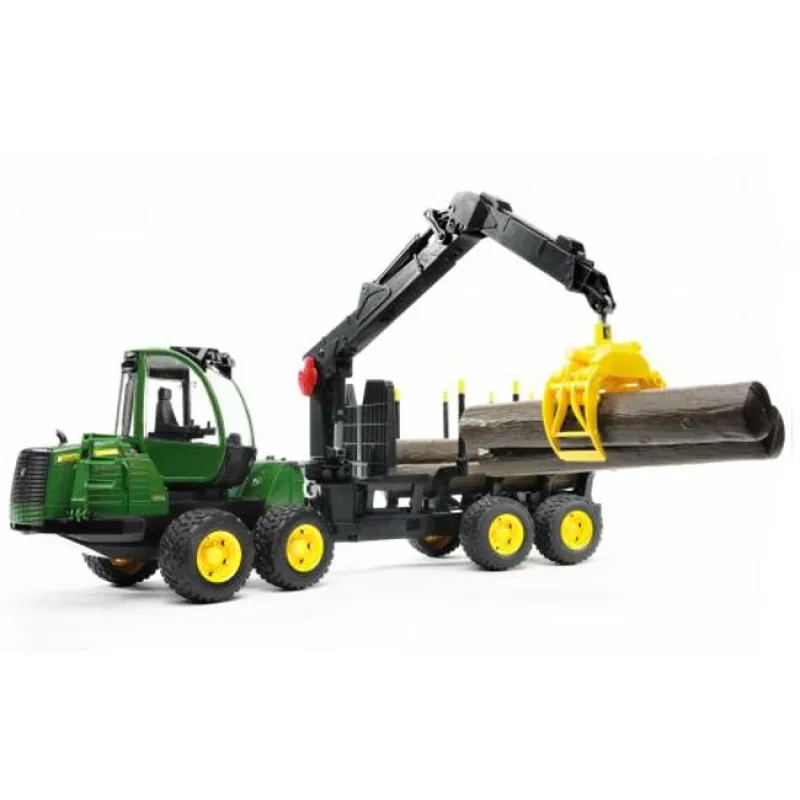 Bruder 2133 lesní traktor John Deere 1210E s nakládacím ramenem