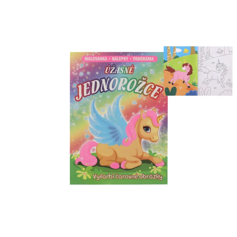 FONI Book Maľovanky + nálepky + panoráma Úžasné jednorožce SK verzia 23x31cm