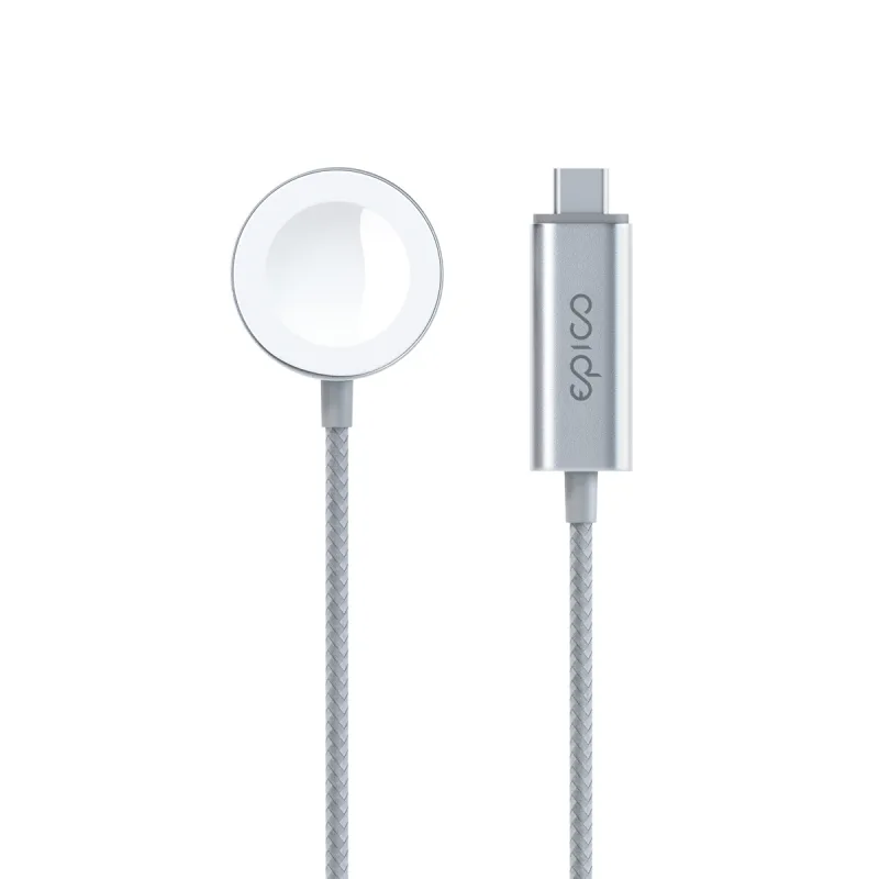 Epico USB-C Charger Apple Watch 1,2m - stříbrná 9915112100063