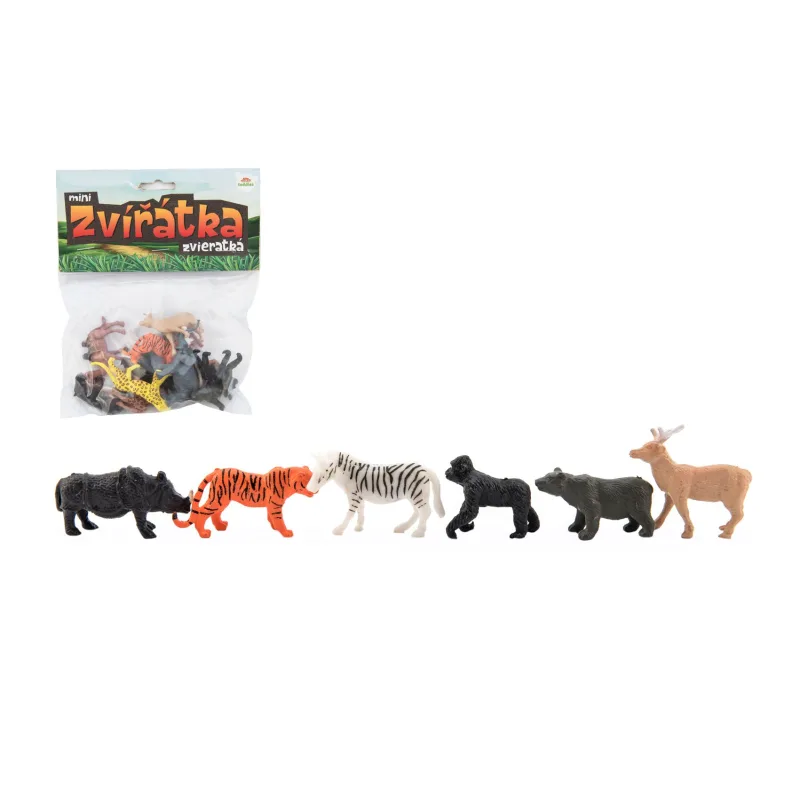 Teddies Zvieratká mini safari ZOO plast 5-6cm 12ks v sáčku
