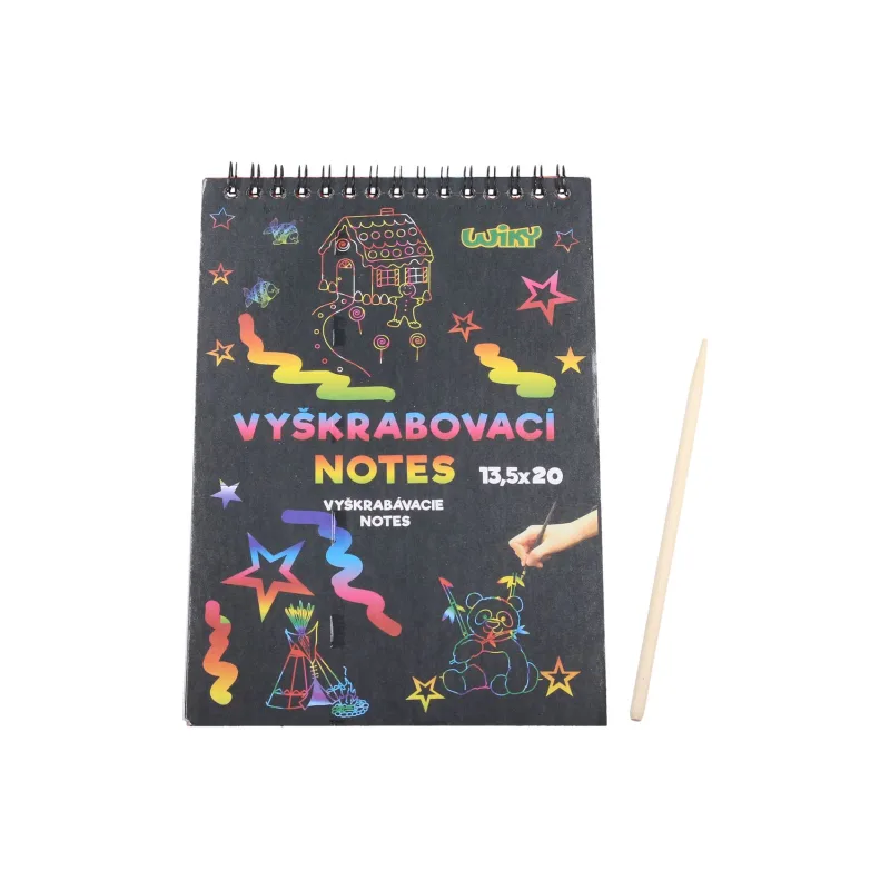 Wiky Škrabací notes dúhový 12 listov v sáčku 20x25cm