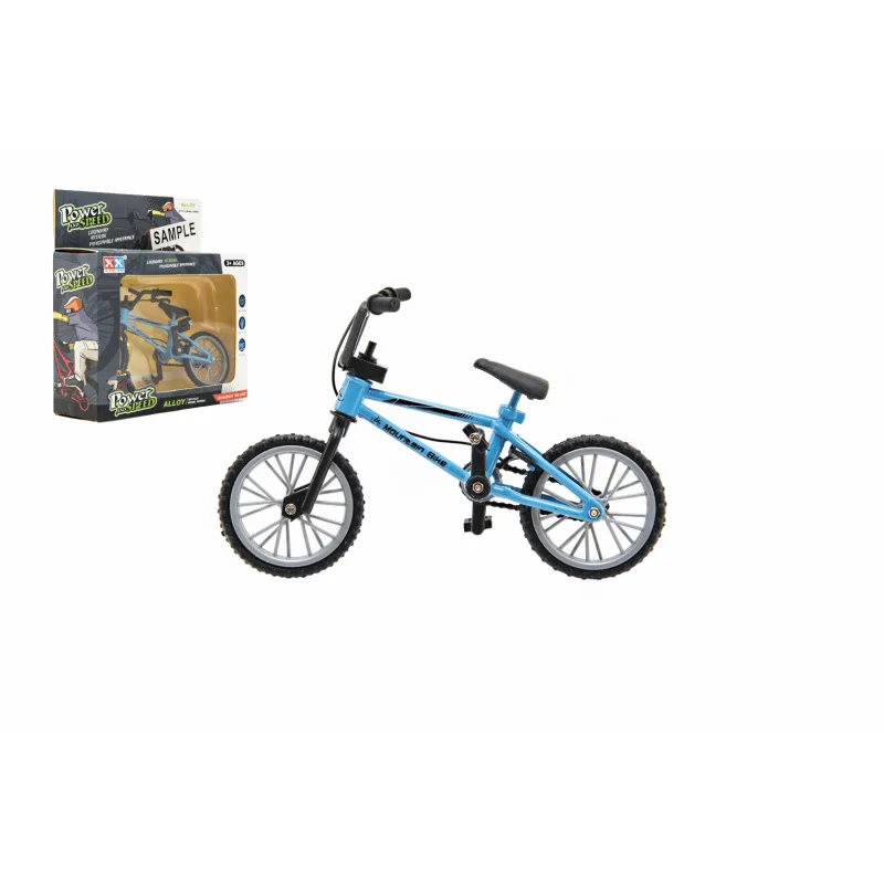 Teddies Bicykel jazdný prstový 11x7cm kov/plast 3 farby v krabičke 11,5x12x4cm