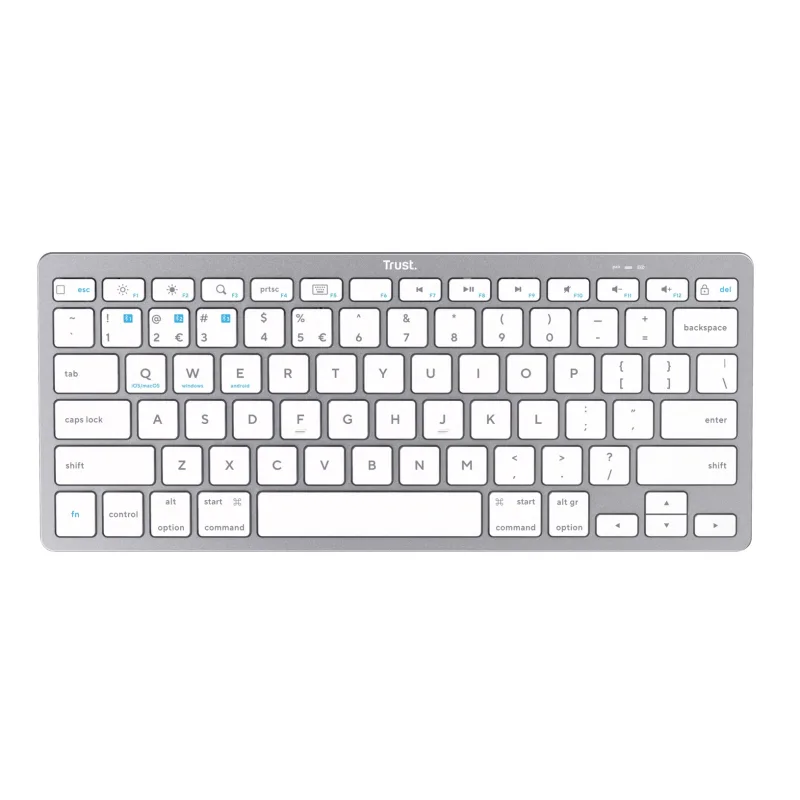 TRUST TRUST/Bezdrátová Bluetooth/CZ-SK layout/Stříbrná 25354