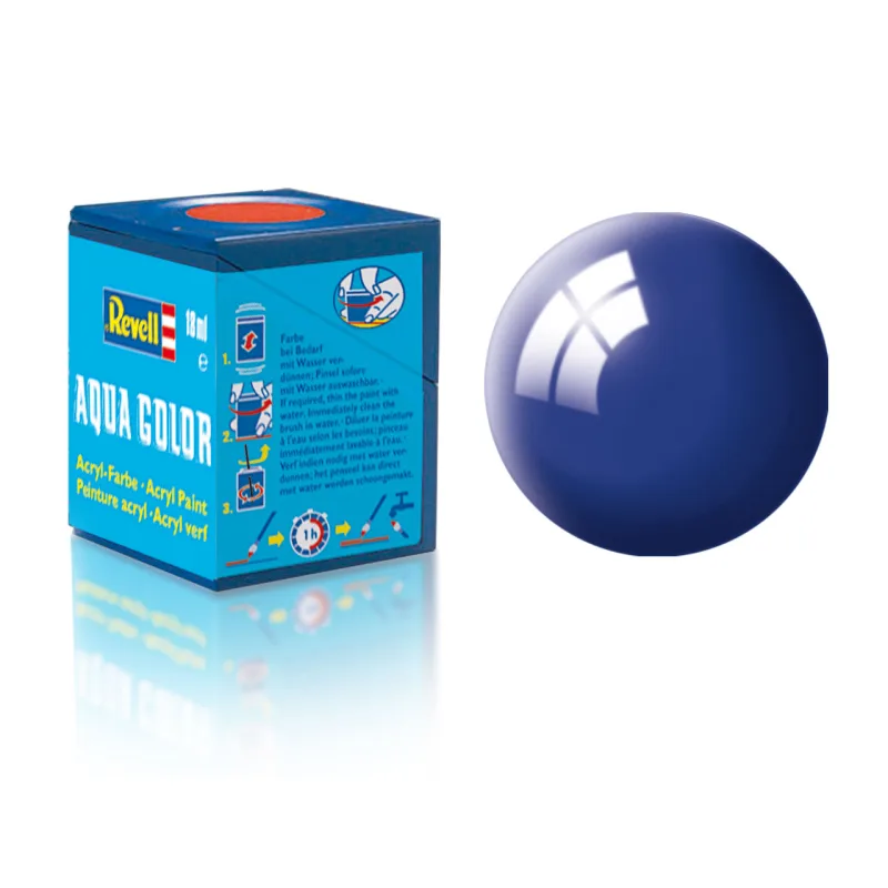 Revell farba akrylová - 36151: lesklá ultramarínová modrá (ultramarine-blue gloss)