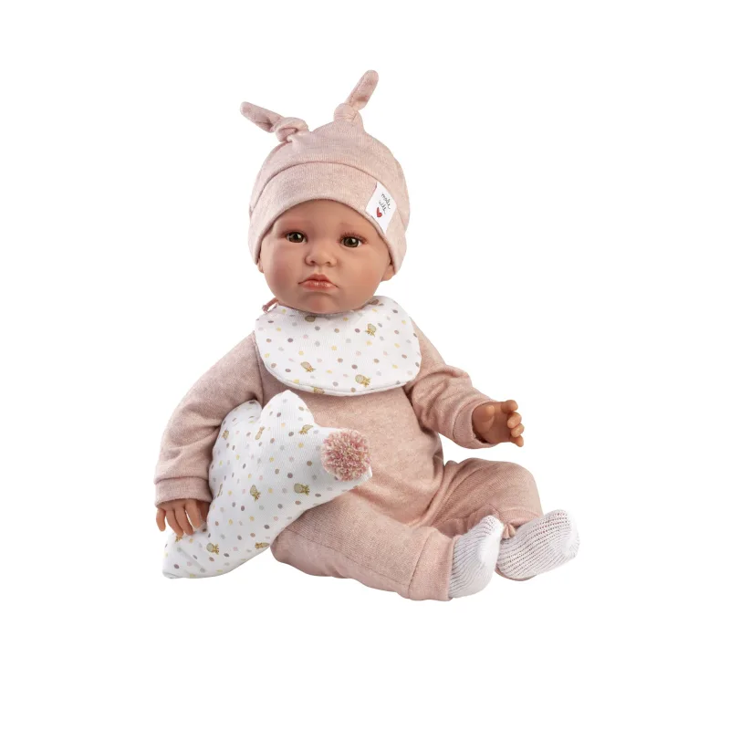 Rappa Llorens 74508 NEW BORN - realistická bábika bábätko so zvukmi a látkovým telom - 45 cm