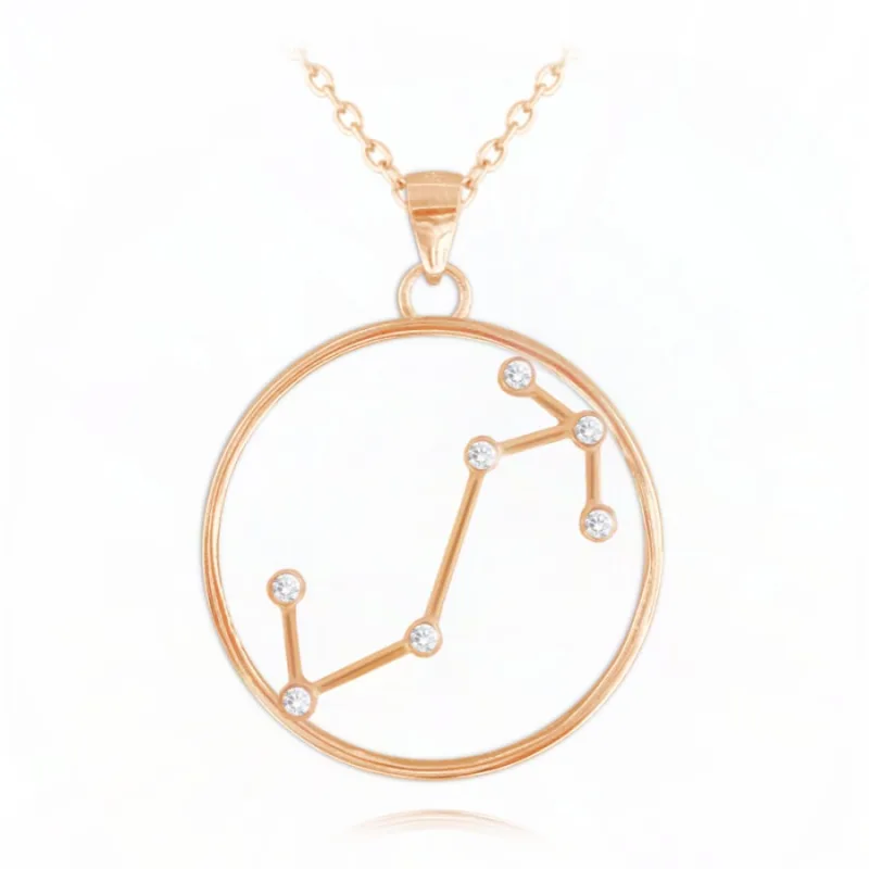 Rose gold náhrdelník Stars ŠKORPIÓN Czech Crystal MINET JMAS9511RN45