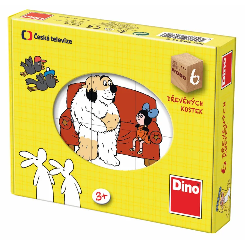 Dino Drevené detské obrázkové kocky Dino Evening Star 6 kociek