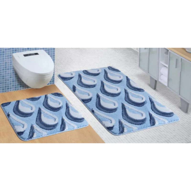 Bellatex Koupelnová sada ULTRA, Modré kapky - 60x100, 60x50 cm