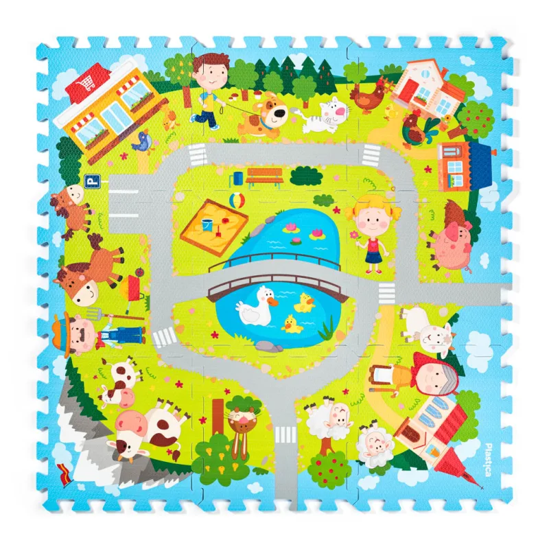 Plastica Penové Puzzle ´´Dedina´´, 9 ks