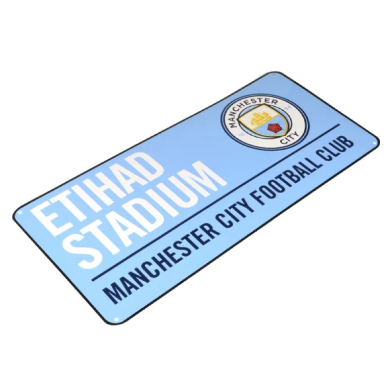 Manchester City kovová značka bledomodrá - SKLADOM