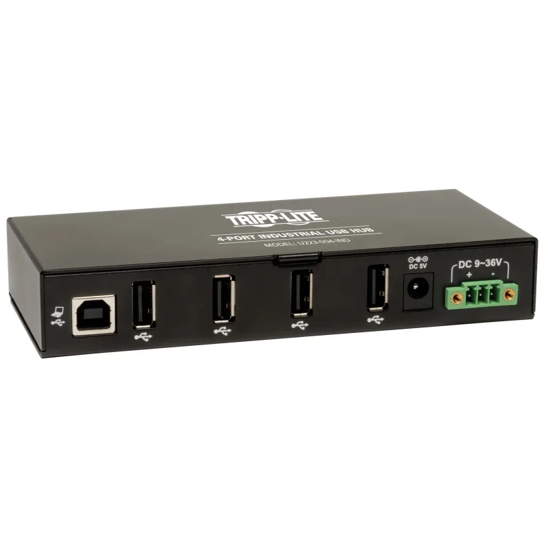 EATON Rozbočovač 4x USB 2, průmyslový, odolnost ESD 15kV, kovové pouzdro, možnost montáže U223-004-IND