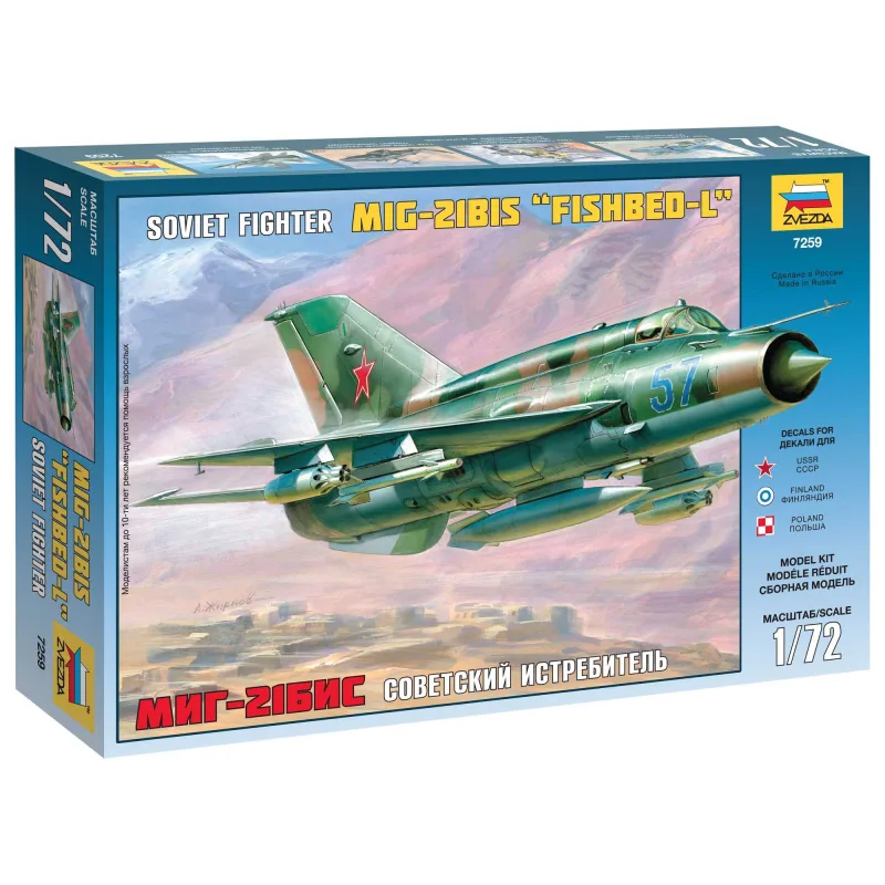 Zvezda Model Kit lietadlo 7259 - MIG-21 BIS Soviet Fighter (1:72)
