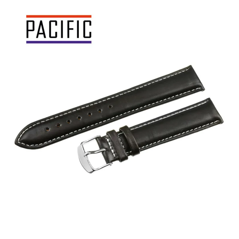 Extra predĺžený kožený remienok na hodinky 20 mm čierny PACIFIC W83XL-01.22-20